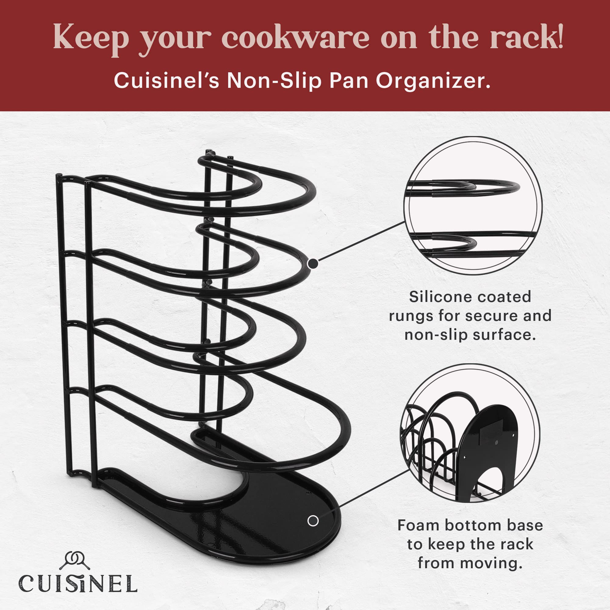 Cuisinel used horizontally organizing lids cutting boards and trays