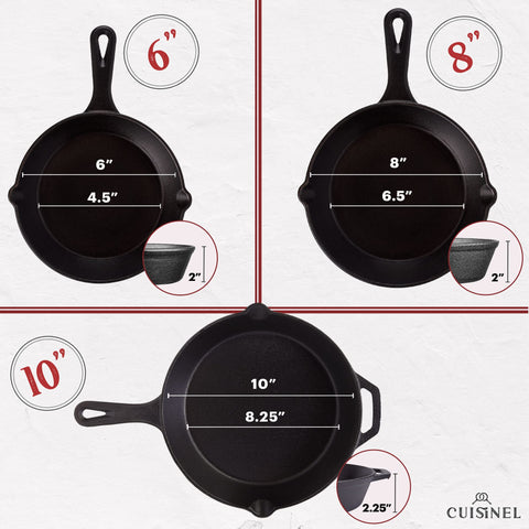 Cuisinel skillet searing steak on stovetop for superior browning