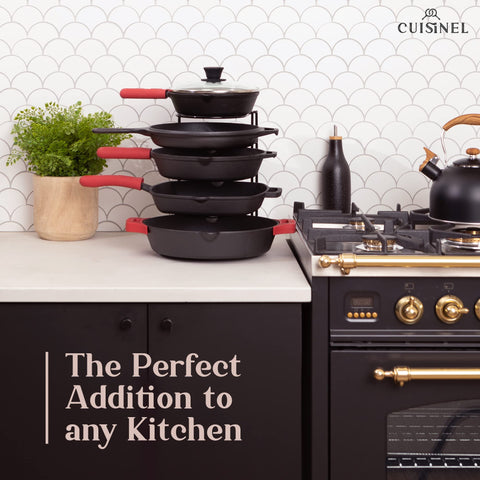 Cuisinel product label close-up with dimensions and tier details