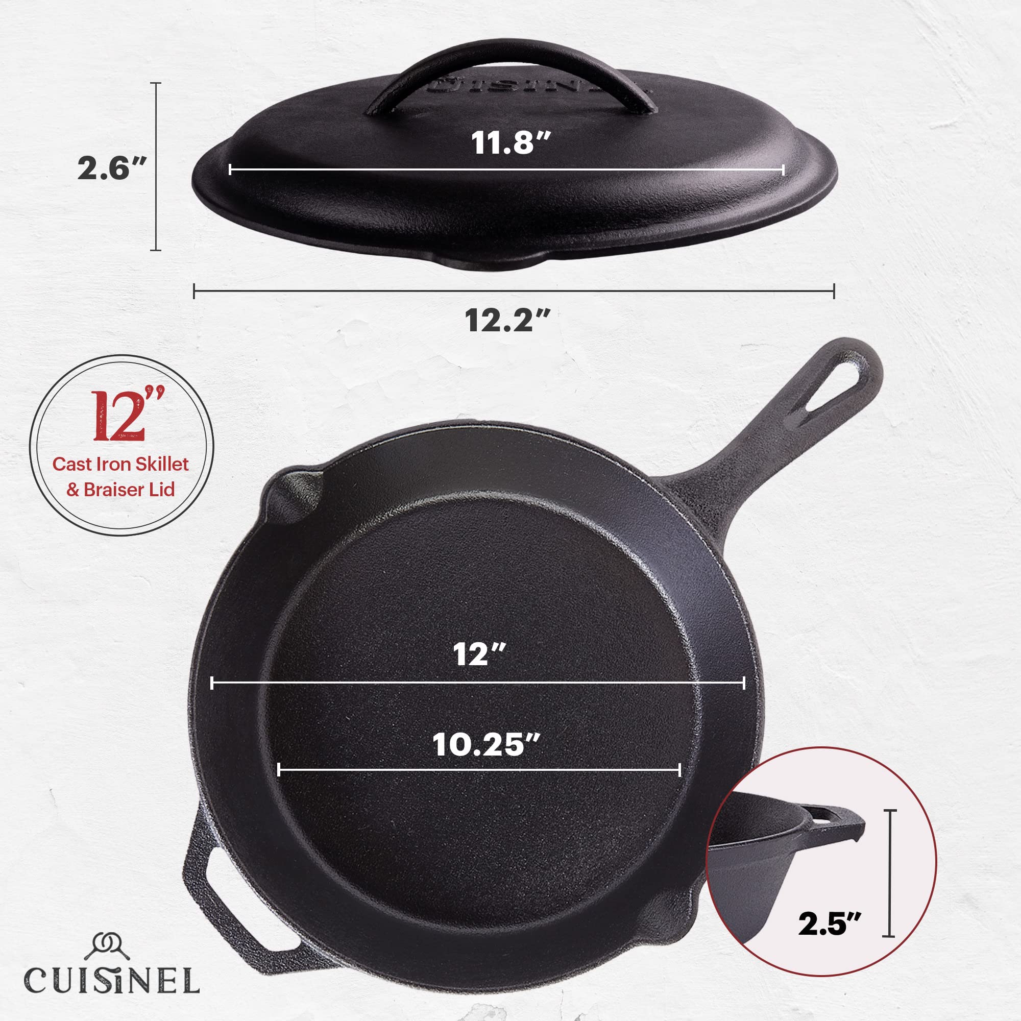 Cuisinel lid close-up showing drip-point feature for moisture retention