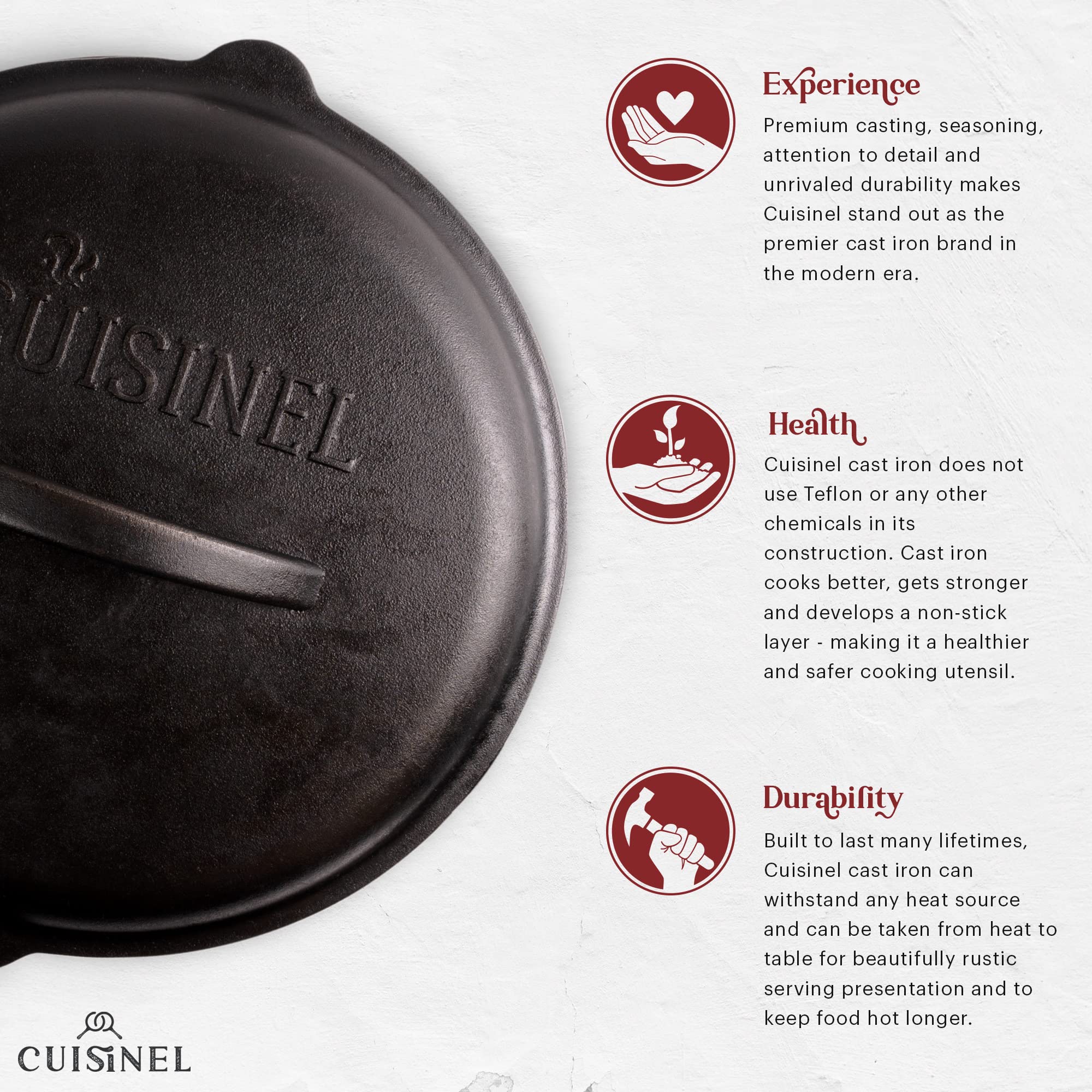 Cuisinel lid drip points closeup improving self-basting and flavor retention