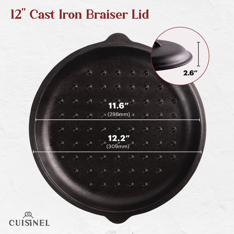 Cuisinel lid underside and rim showing seal detail to lock in moisture