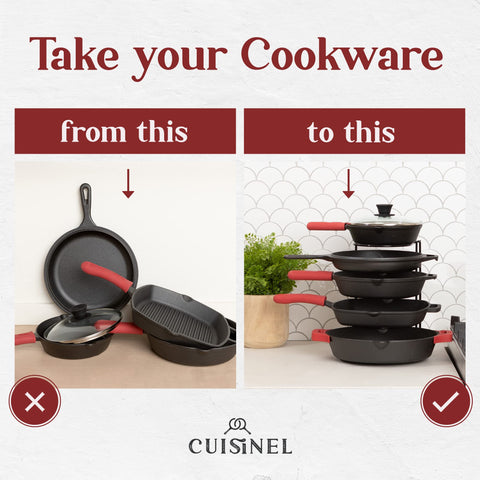 Cuisinel silicone-coated wire close-up protecting pan surfaces
