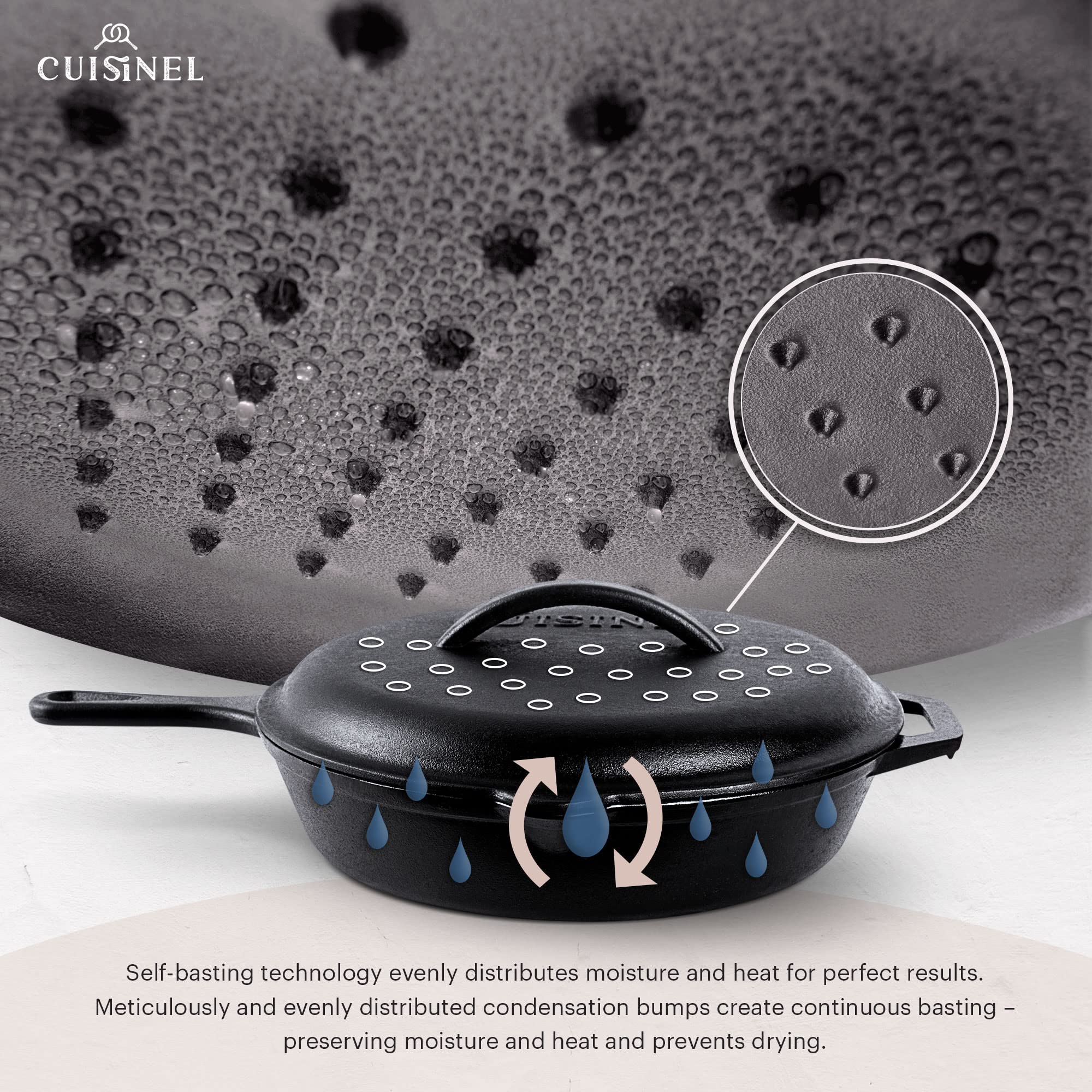 Cuisinel silicone handle holders on handle for safer heat protection