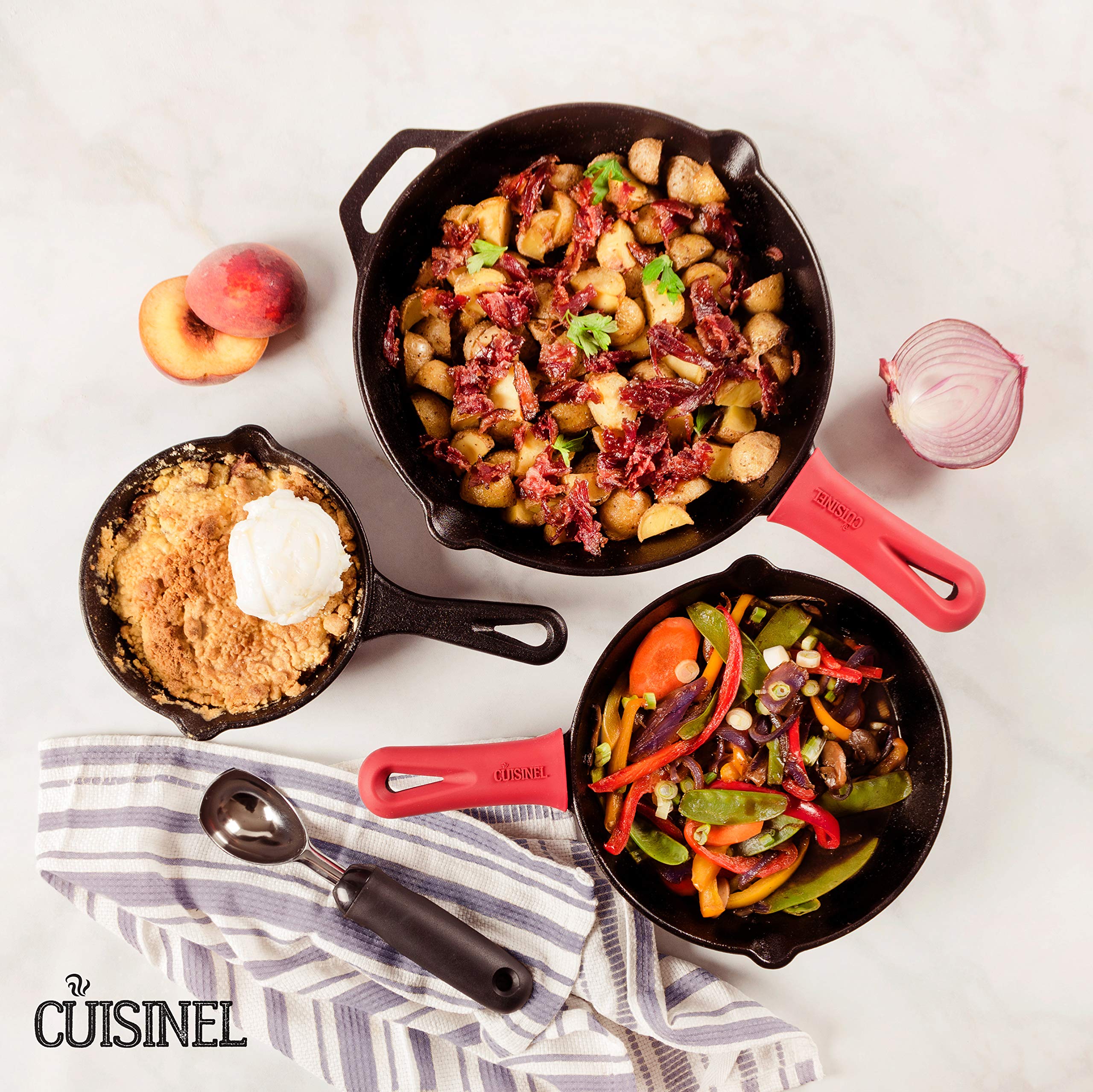 Cuisinel three sizes lined up to show scale and versatile portions