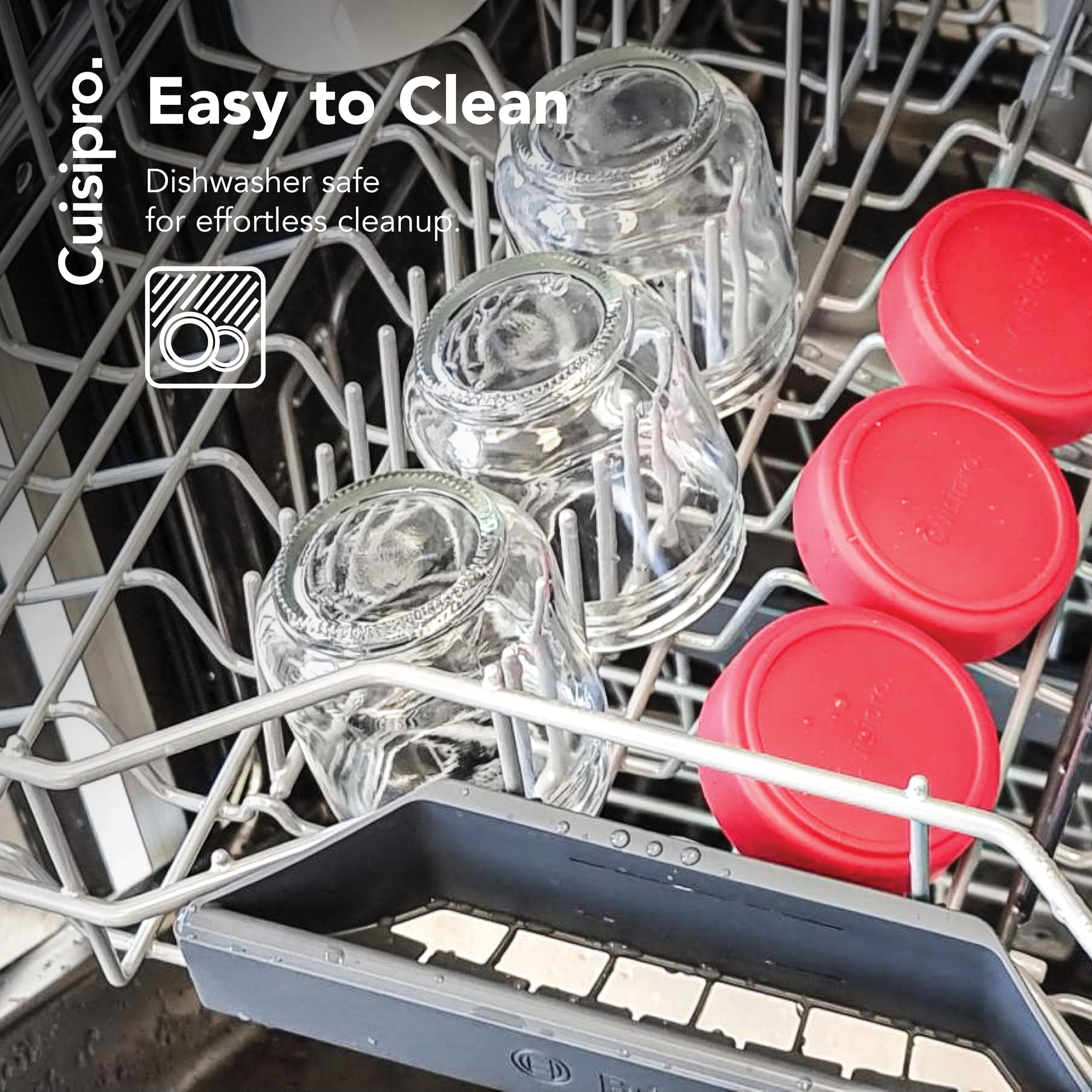 Cuisipro jar in microwave indicating safe reheating convenience