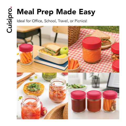 Cuisipro jar held in hand showing 6 oz scale for portion control