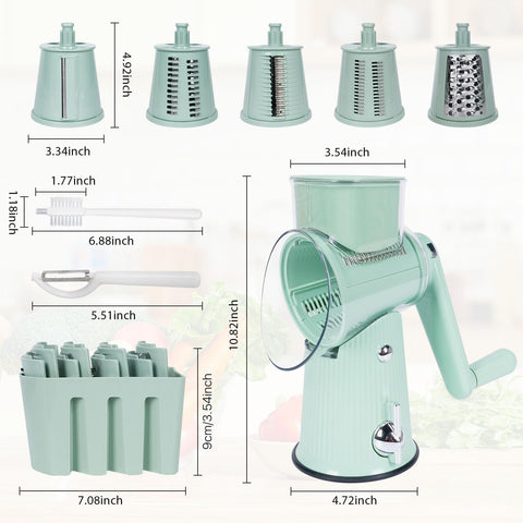 Cujui close-up of interchangeable 430 stainless blades for durable grating