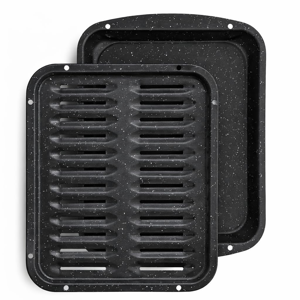 CULINARIN broiler pan front view showing full two-piece set and fit