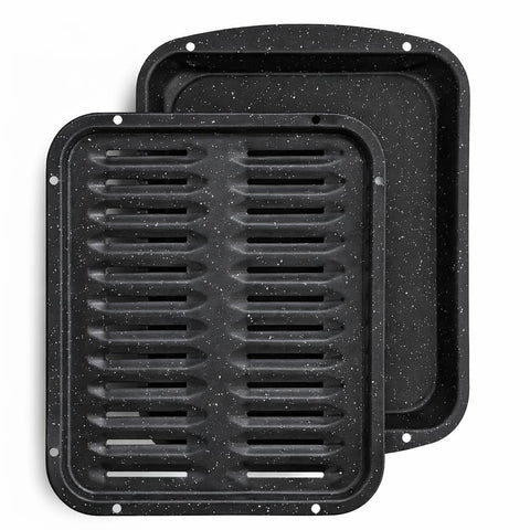 CULINARIN broiler pan front view showing full two-piece set and fit