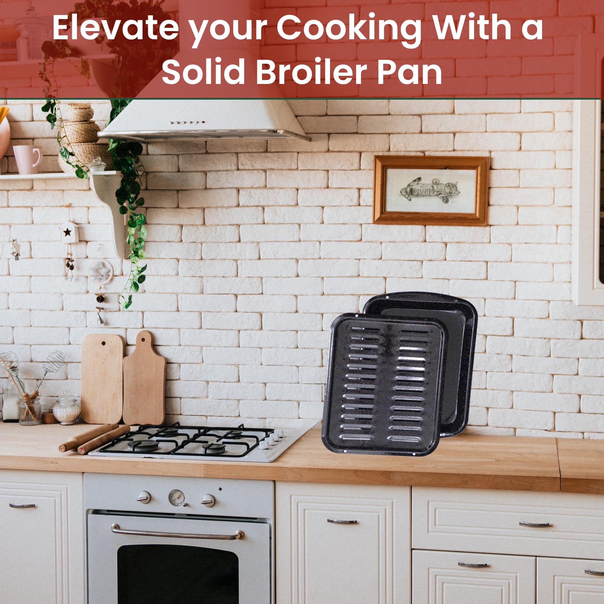CULINARIN pan capturing grease drips and textured surface for easier cleanup and healthier meals