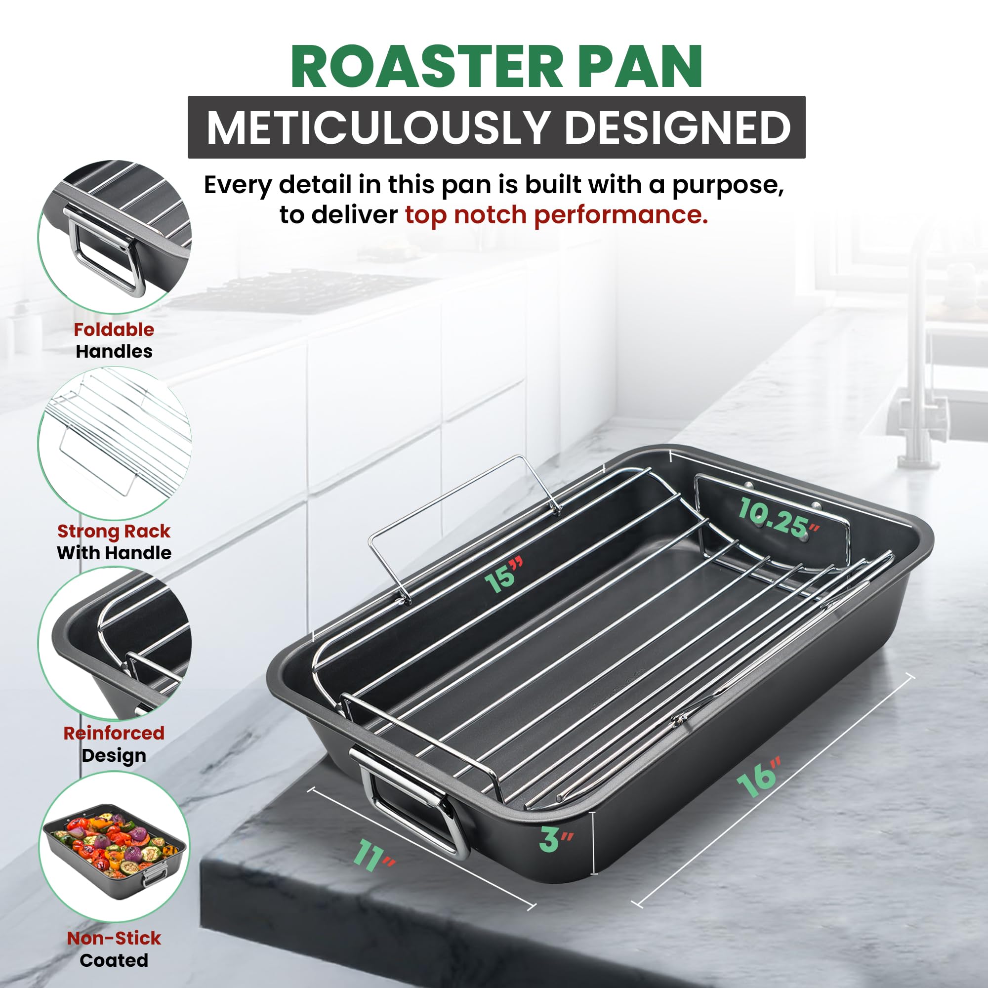 CULINARIN foldable handles stowed to save space and simplify storage