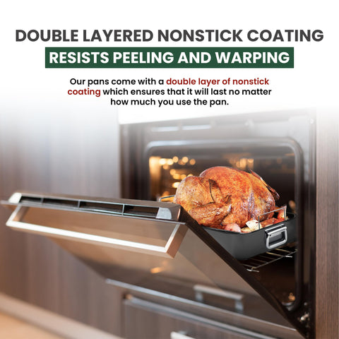 CULINARIN pan in oven with turkey demonstrating even browning benefit