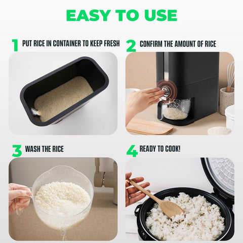 Culmino rice dispenser in kitchen lifestyle scene for organized pantry look