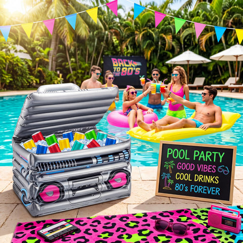 Cunhill two boomboxes side by side creating a nostalgic 80s–90s decorative setup