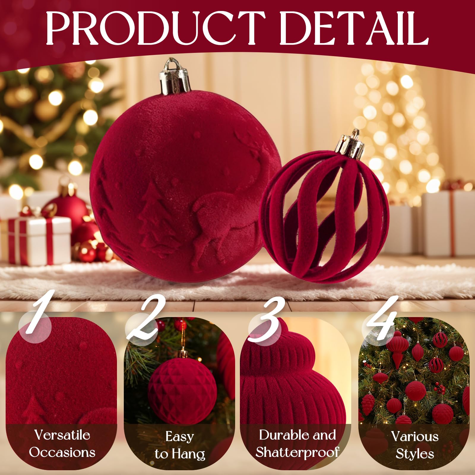 CUPLOOV ornaments styled on mantel garland showing instant holiday polish and versatility