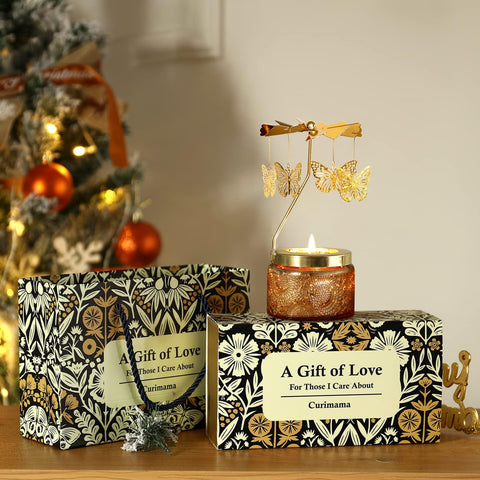 Curimama candle lit on bedside table creating calm ambiance benefit: soothing atmosphere