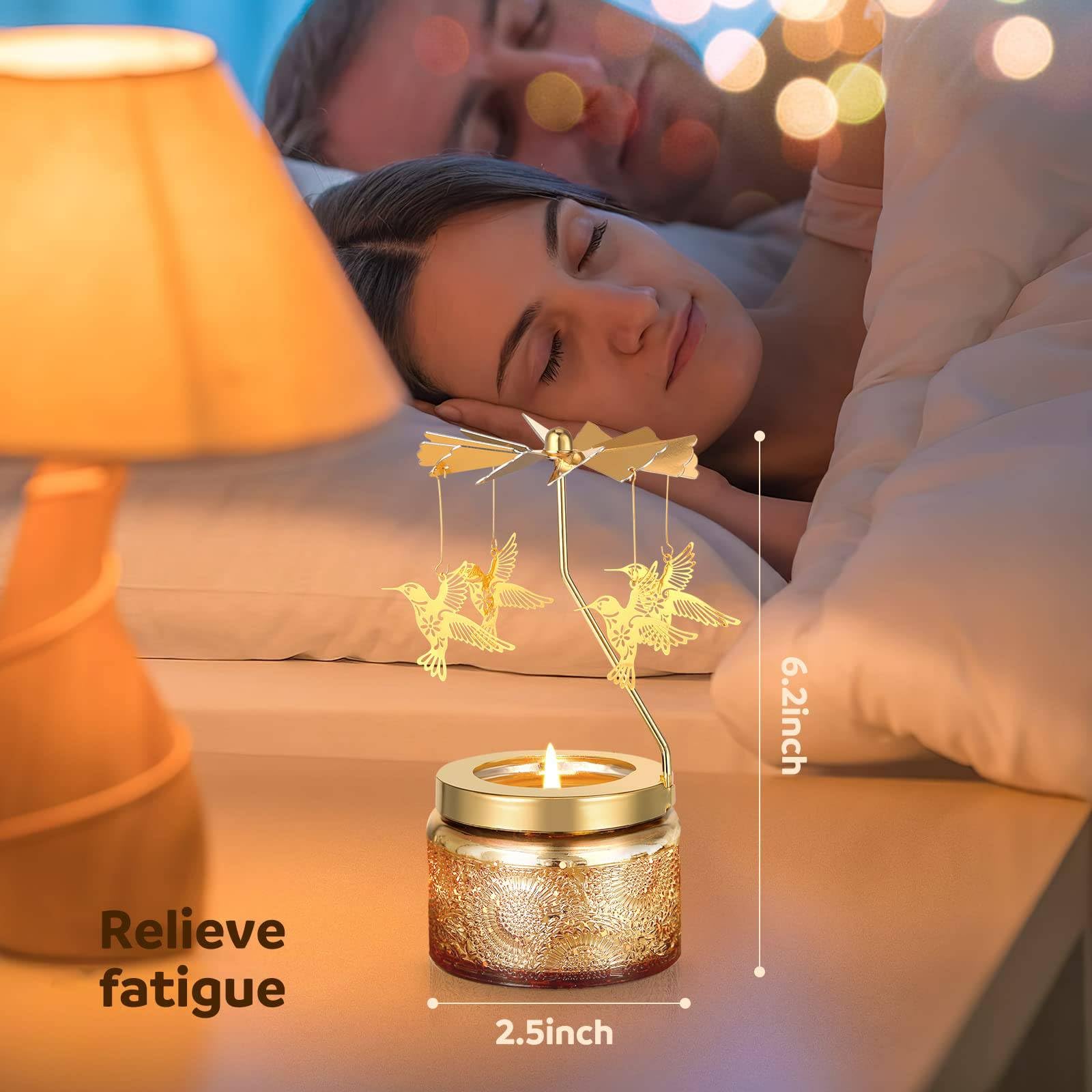 Curimama candle in use living room creating warm mood lighting and gentle aroma