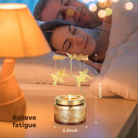 Curimama candle in use living room creating warm mood lighting and gentle aroma