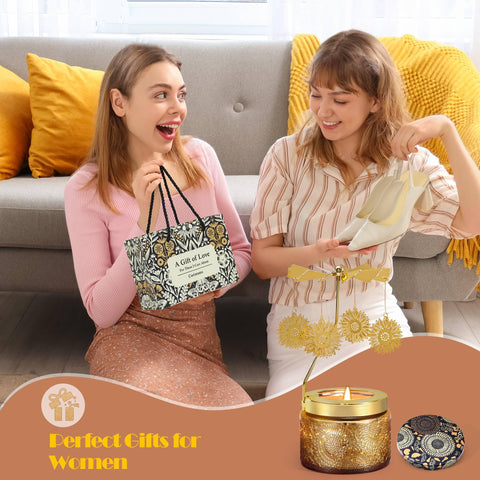 Curimama gift box opened to display candle ready-to-gift and elegant presentation