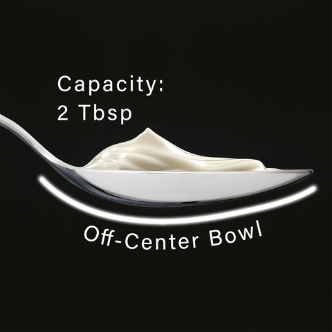 CURISEW spoon shaping a quenelle illustrating ease of forming uniform portions