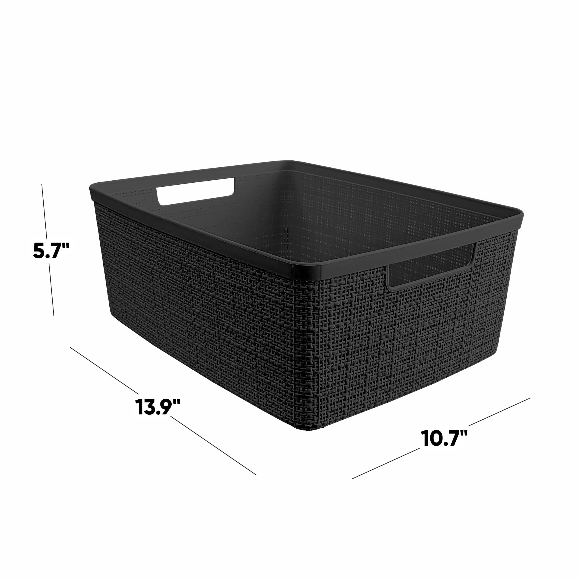 Curver handle detail demonstrating secure grip and quick shelf removal benefit