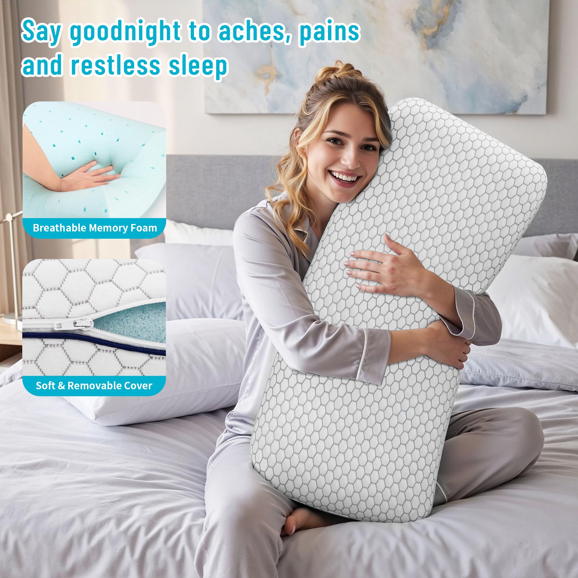 CushyOasis memory foam close-up revealing texture and contouring for personalized head support