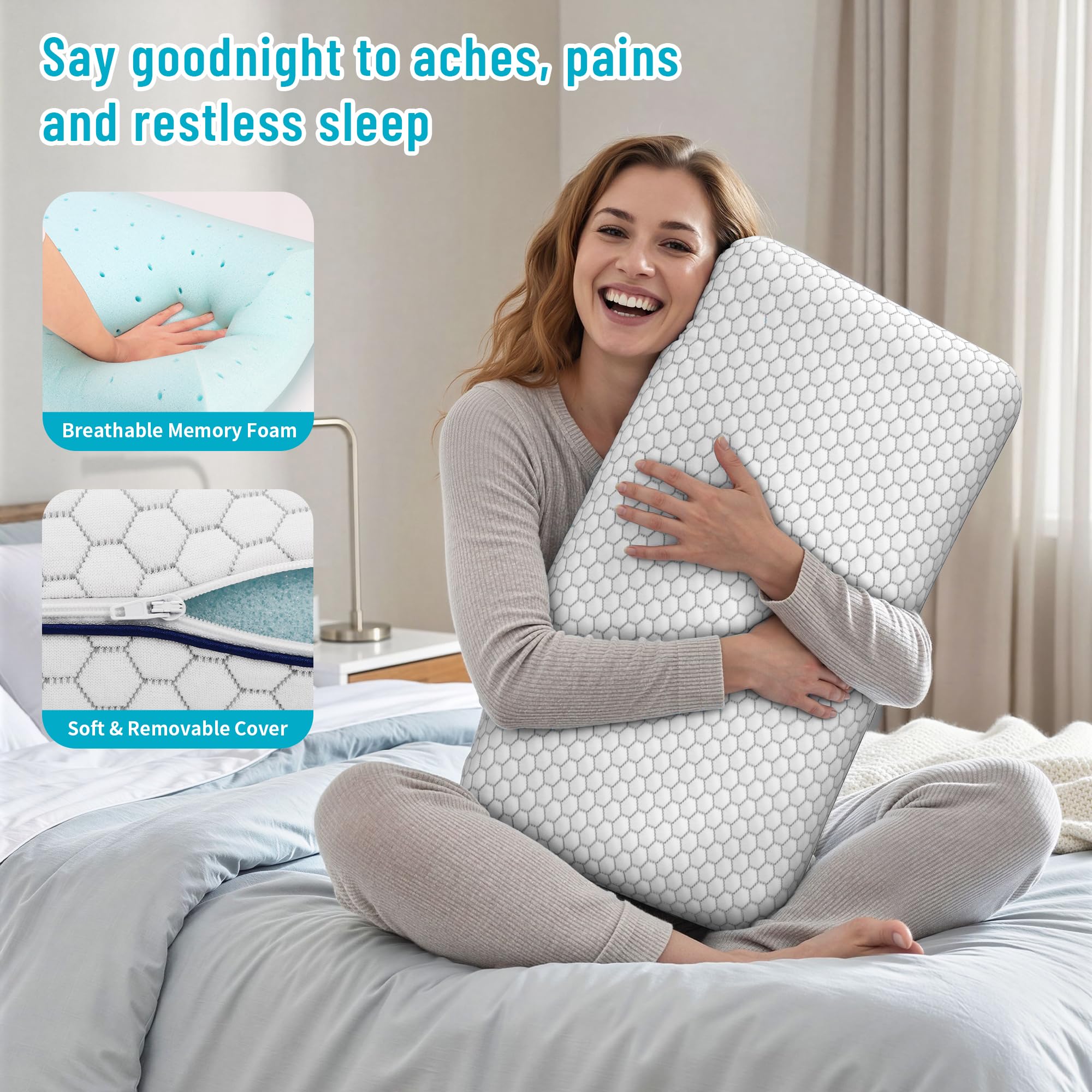CushyOasis foam texture close-up revealing dense memory foam for consistent support