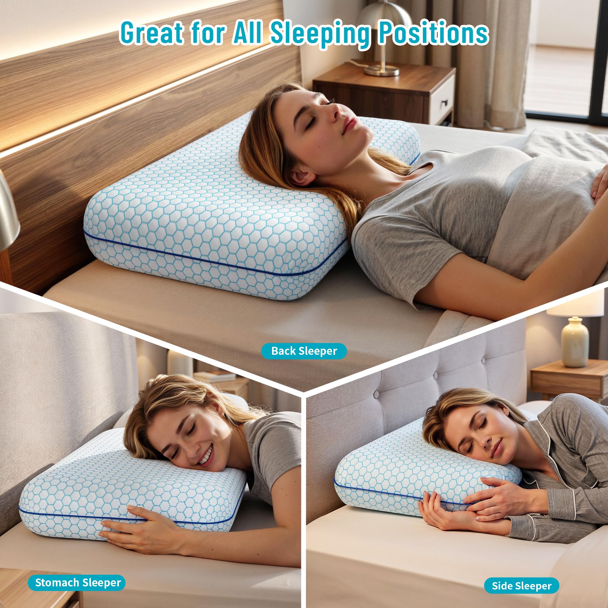 CushyOasis two pillows side by side illustrating twin-pack convenience