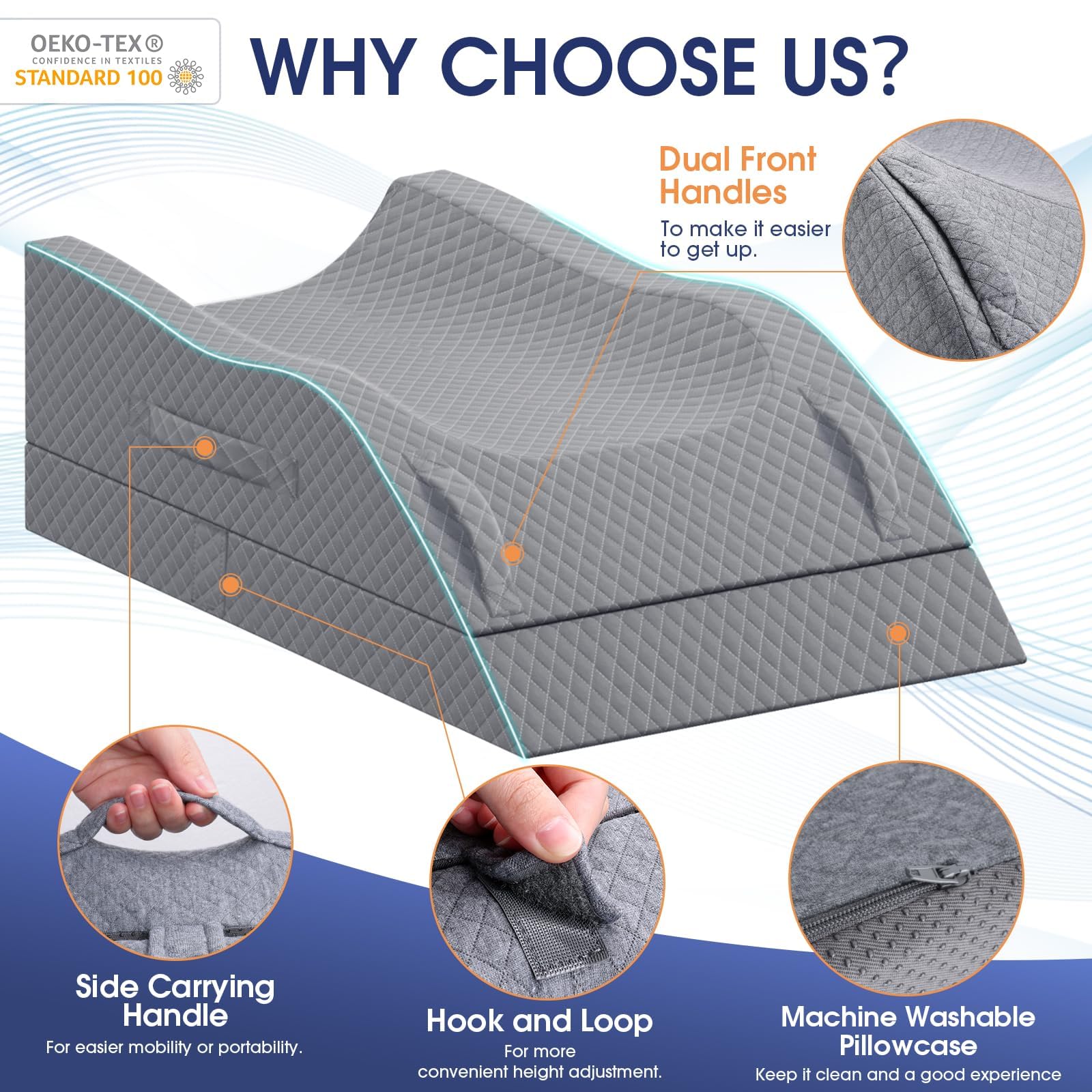 CushZone handle detail demonstrating easy transport and repositioning benefit