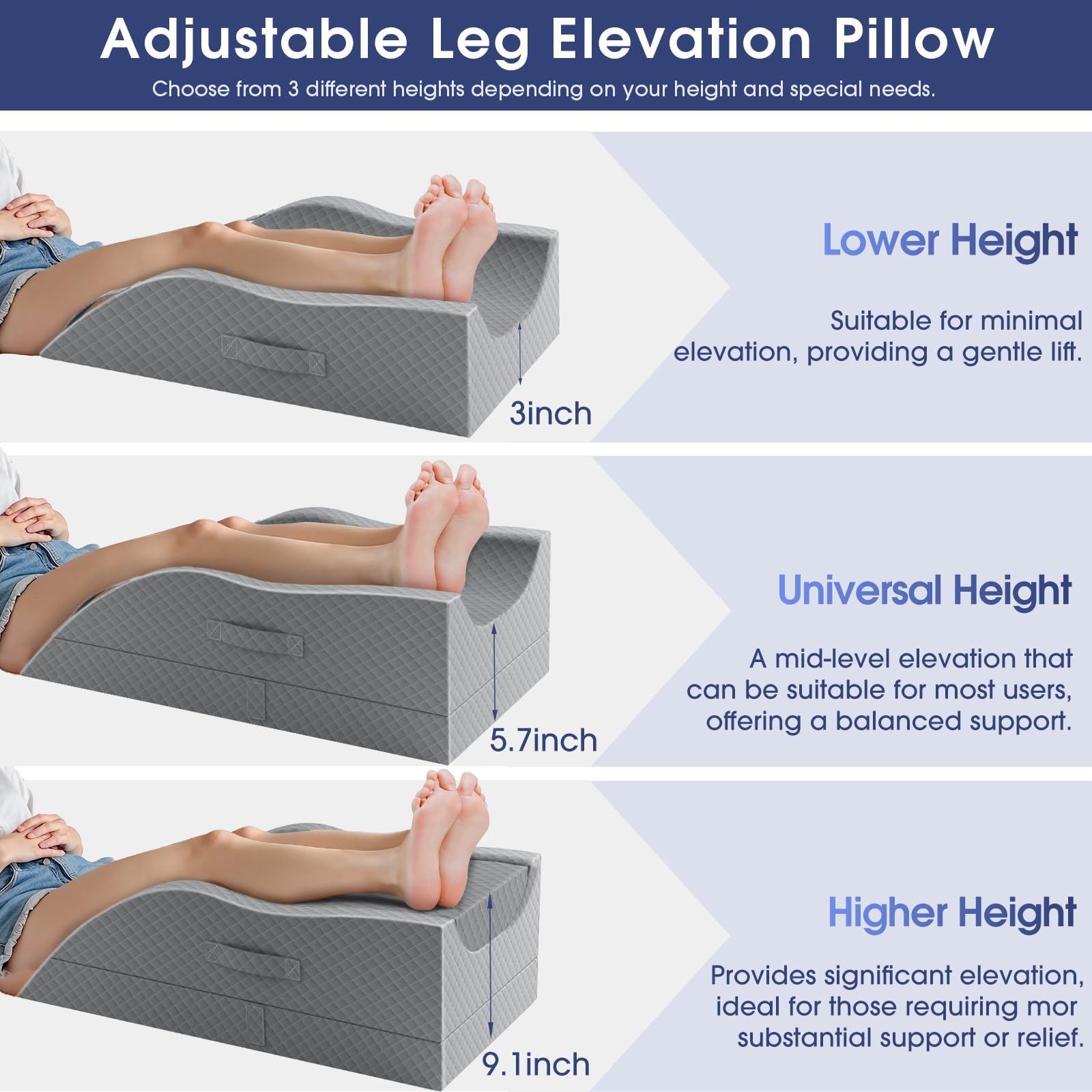 CushZone leg pillow on bed lifestyle scene promoting restful elevated comfort