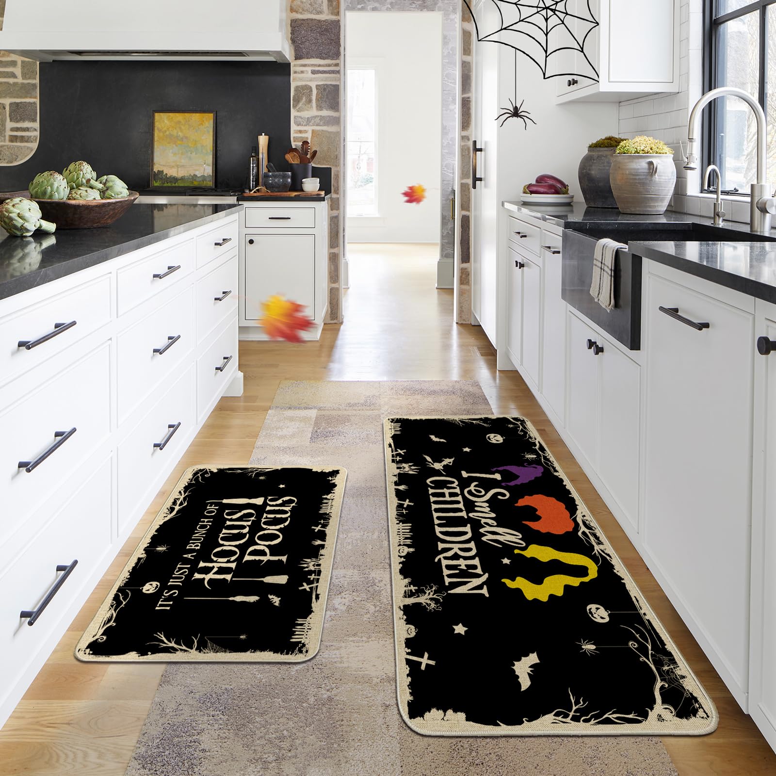 cusugbaso mats in a decorated kitchen highlighting festive ambiance and durable use