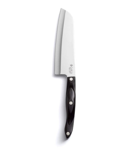 Cutco santoku front view showing 7-inch blade and polished finish for precise cuts