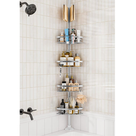 cutefafa front view packaged shower caddy showing assemble-ready convenience