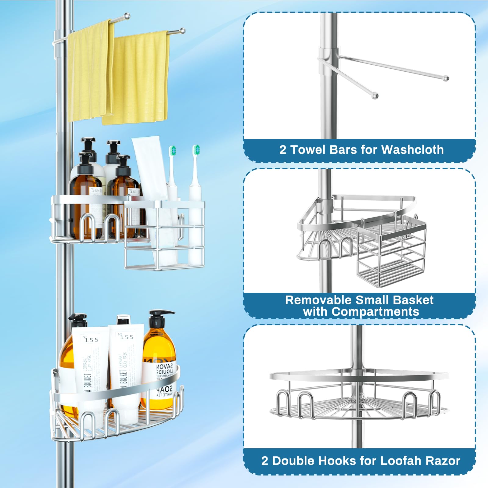 cutefafa shelf detail with hooks showing secure drainage and organization
