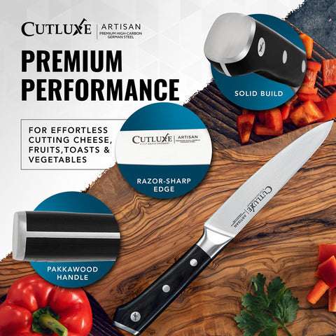 Cutluxe cleaning and storage image showing easy maintenance and protection