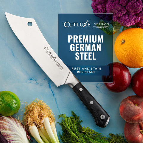 Cutluxe packaging with warranty card showing confidence and protection