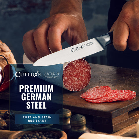 Cutluxe lifestyle kitchen counter scene showcasing versatile everyday use