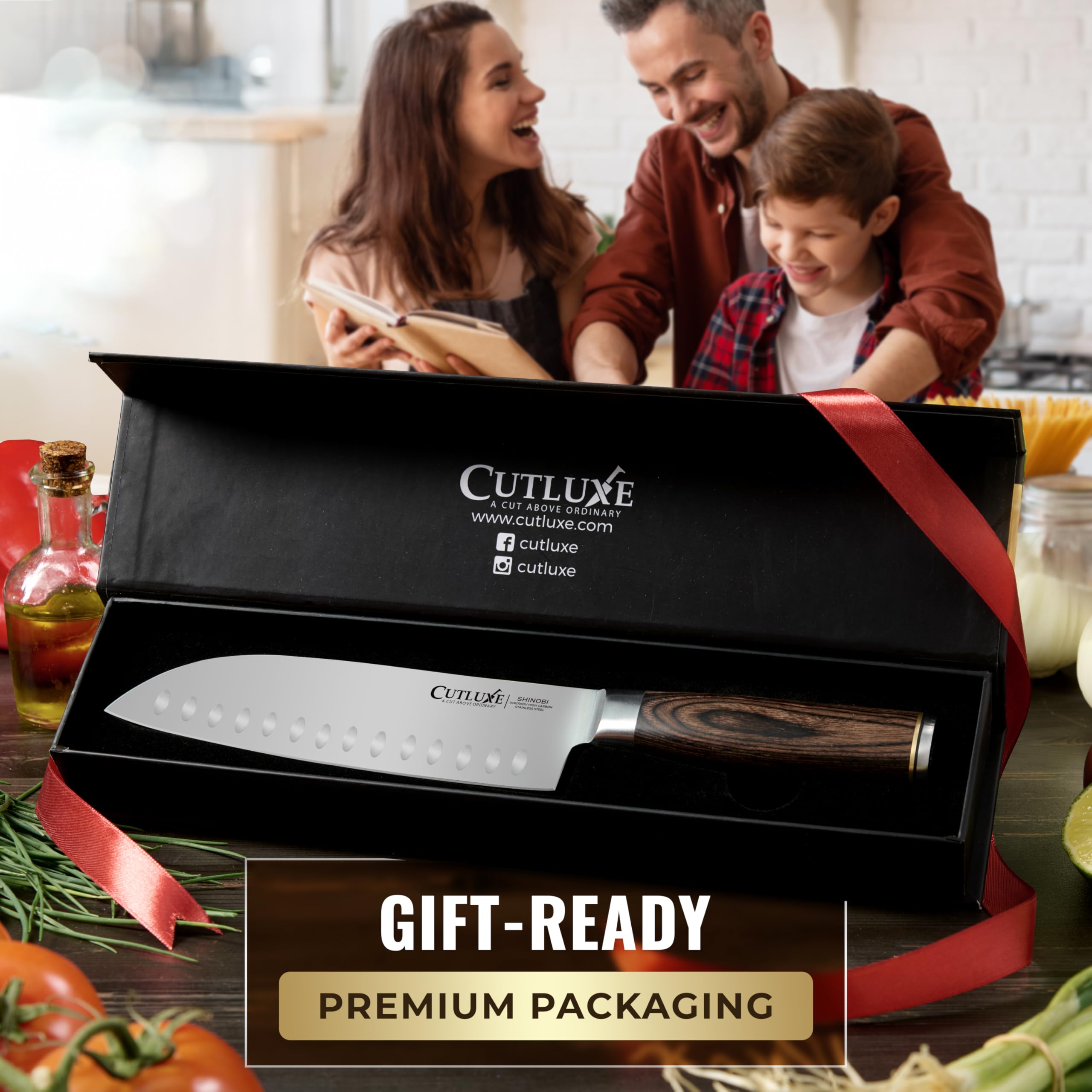 Cutluxe packaging and warranty card illustrating included lifetime protection for buyers