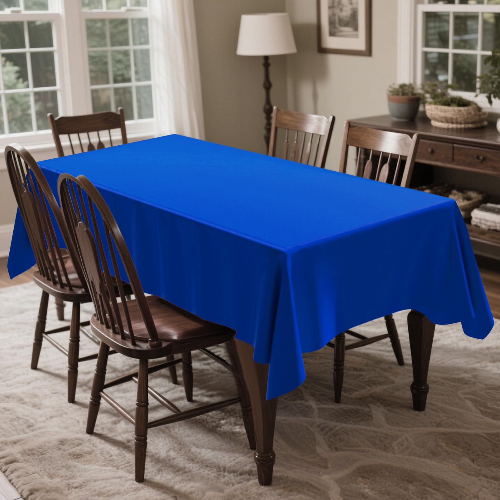 CXPSINC wedding table setting with blue cover adding coordinated decor benefit