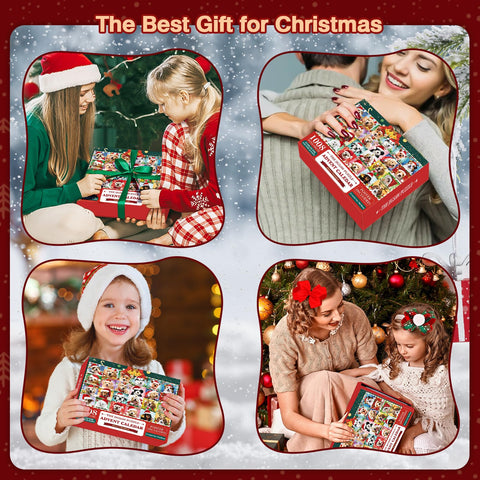 CXWMZY complete puzzle on table illustrating festive scene and display value