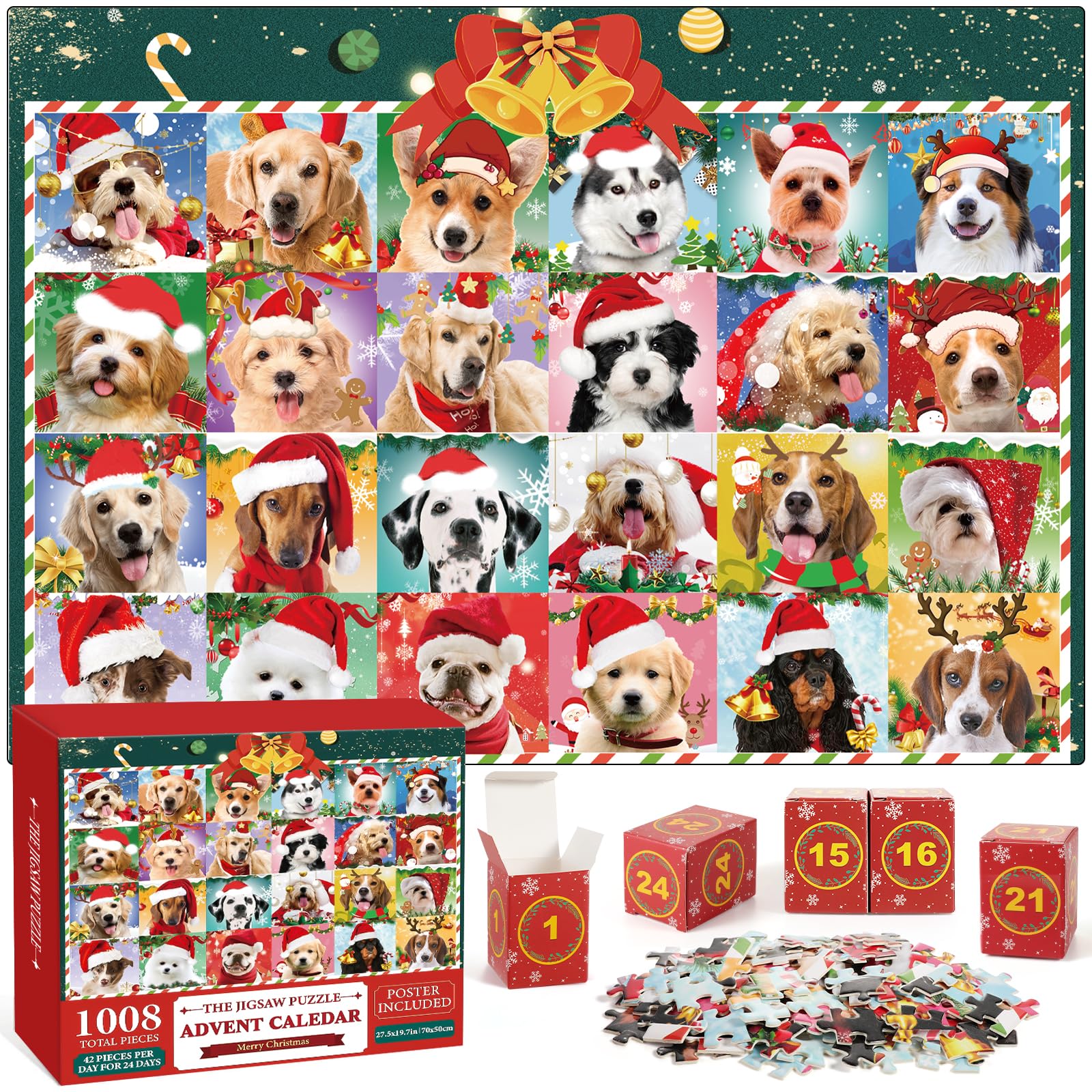 CXWMZY front box packaging showing festive dogs and calm gifting appeal