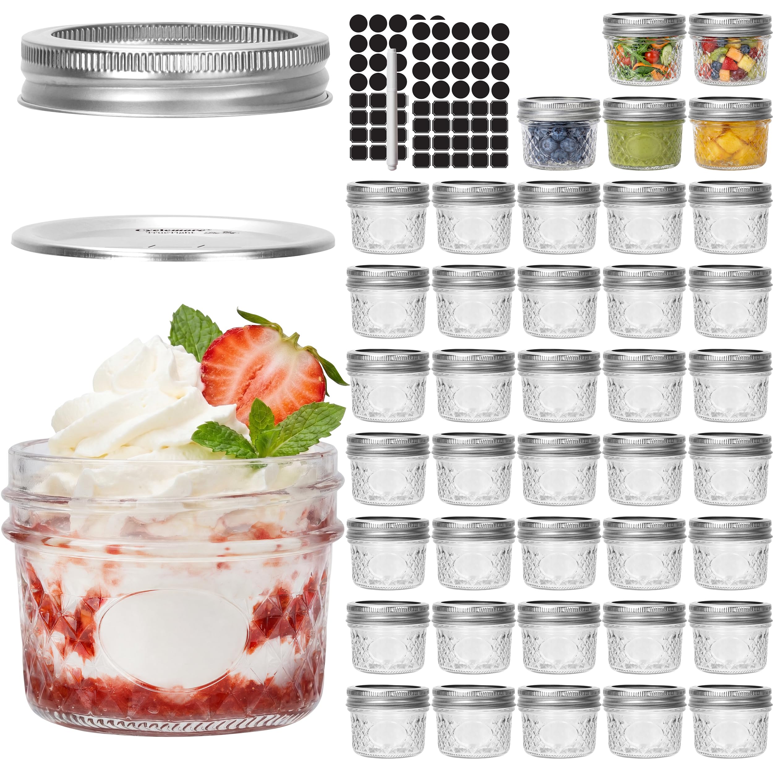 CycleMore front packaging showing 40 mini mason jars and accessories, organized neatly