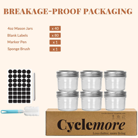 CycleMore labeled jars with dates demonstrating clear identification benefit