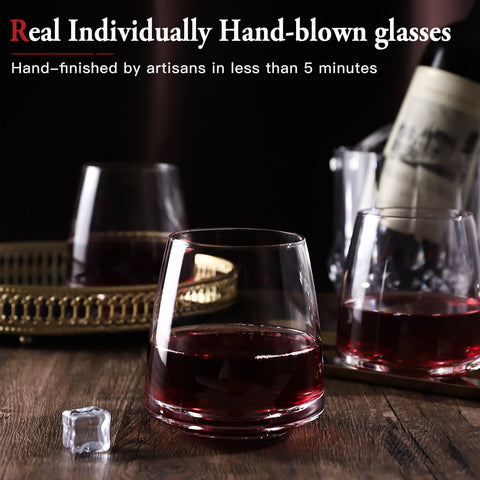 Cyrelwing glass held in hand showing scale and comfortable grip
