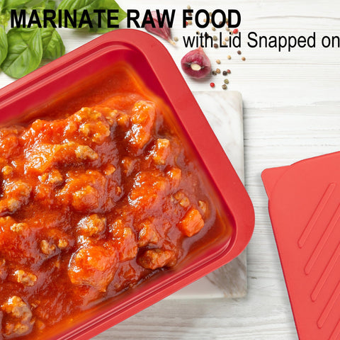 Czlizdyt close-up of textured prep tray base for secure marinating and reduced sliding