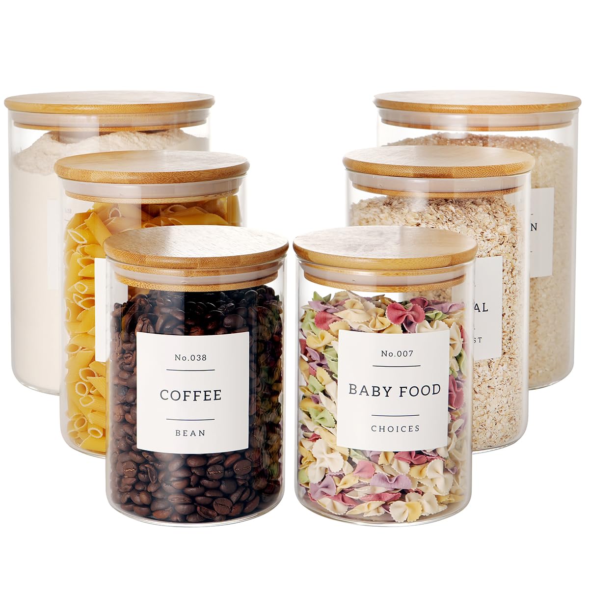 CZZGSM front view of six glass jars showing neat packaging and storage benefit