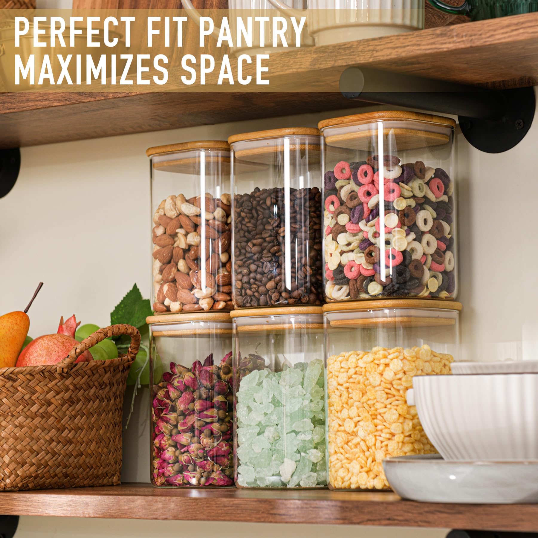 D2scrma jar filled with grains showing clear visibility and portion control