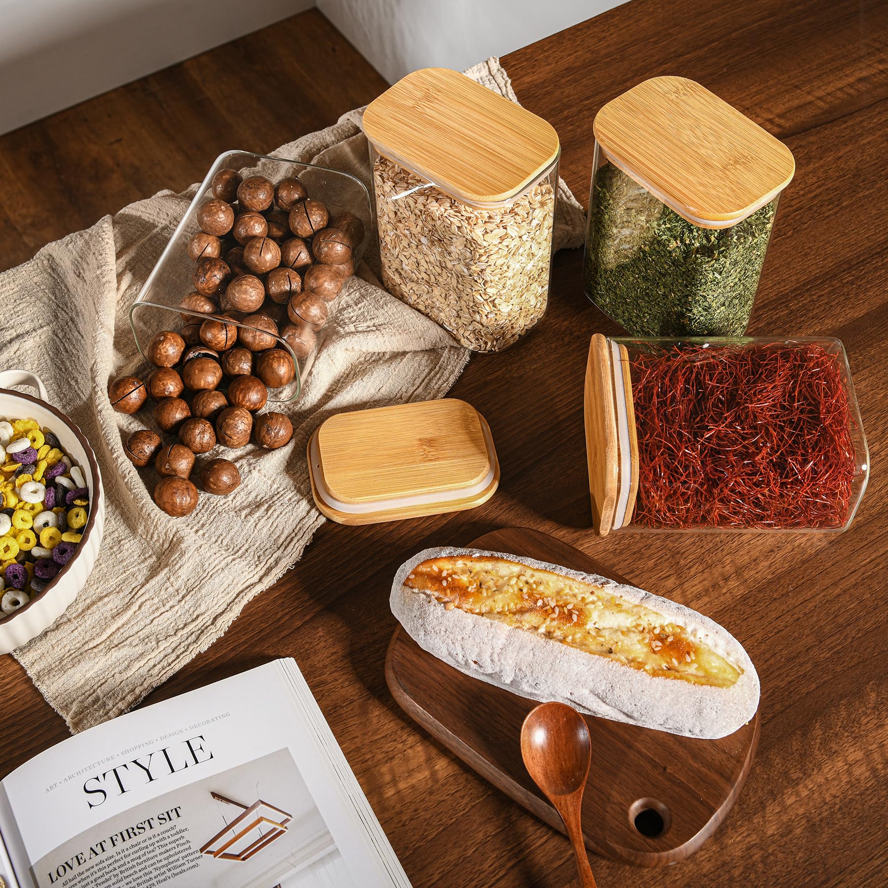 D2scrma jars organized in a pantry illustrating tidy storage and easy identification