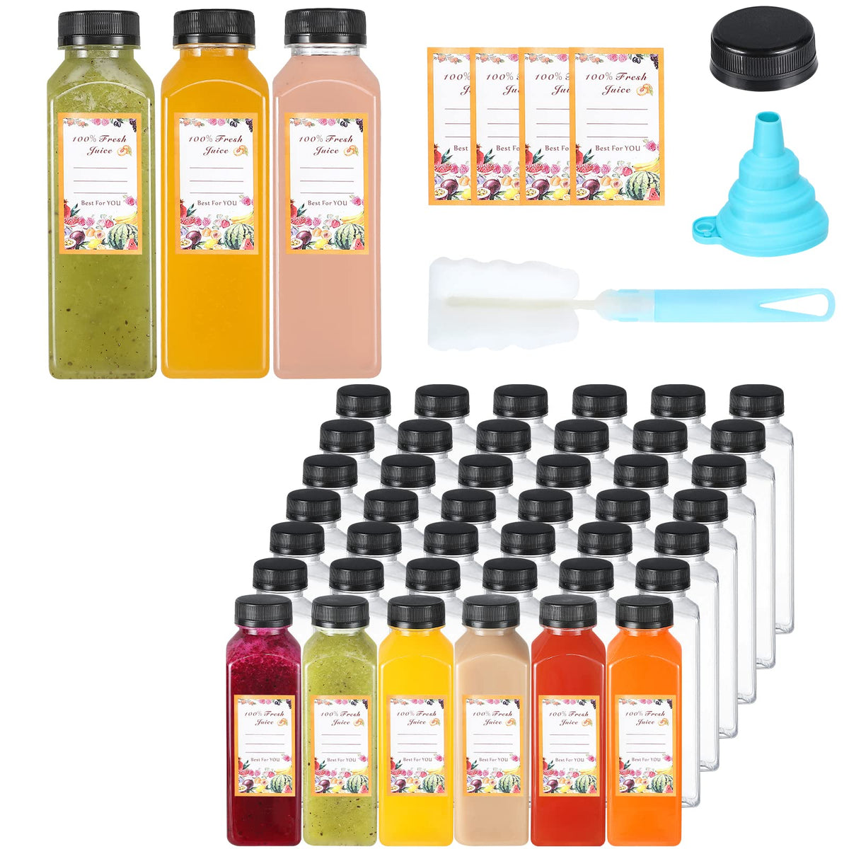 Dabacc front packaging of 45 clear 12oz bottles shows convenience